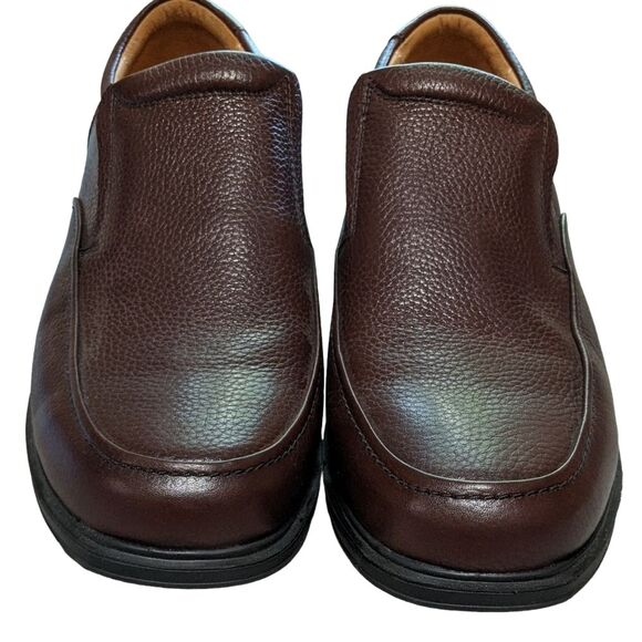 Gravity Defyer brown men\'s pebbled leather TB8141B rubber sole comfort loafer 11 main image 4